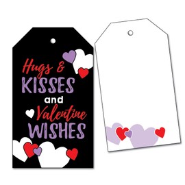 25 Hugs and Kisses and Valentine Wishes Valentine's Day Tags