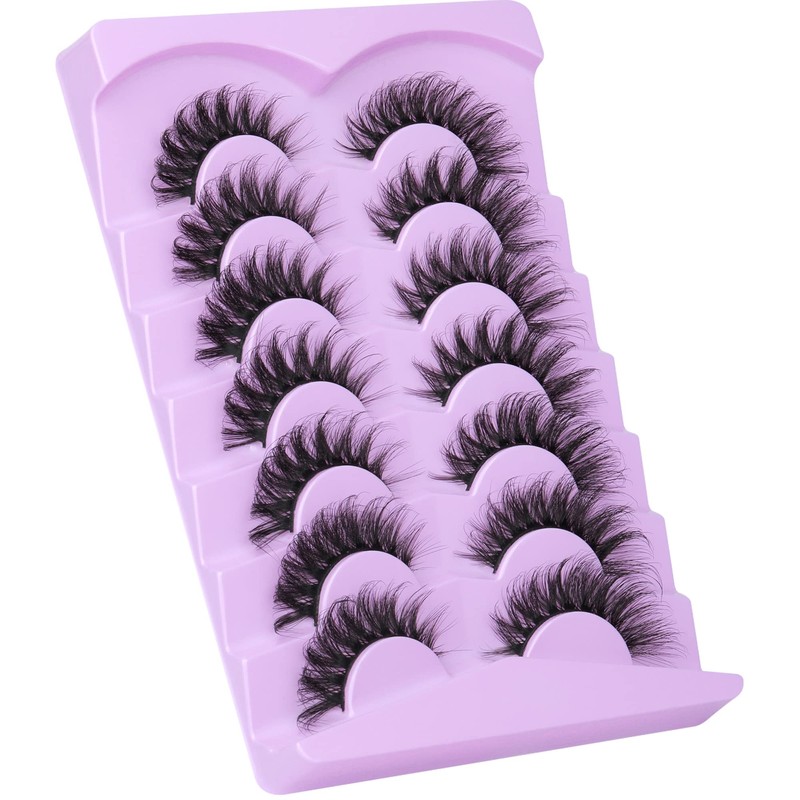 JIMIRE Mink Lashes Fluffy Cat Eye False Eyelashes Volume Wispy