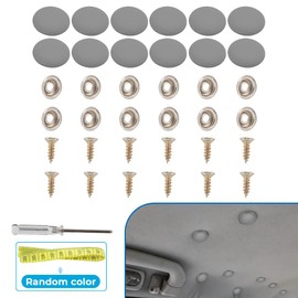 Set of 12 Grey Leather Snap Upholstery Buttons Fit for Tufting Furniture Bed Sofa Chair, Car Seat RV Roof Headliner Interior Cloth Fixing with Installation Tool