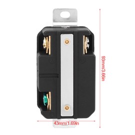 Chazcool L6-30R 30A 250V Twist Lock Receptacle, Twist Lock Female Wall Outlet Receptacle, US 3 Wire Grounding Flush Mounting Power Generator Receptacle