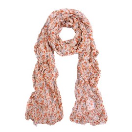 TrendsBlue Elegant Cherry Blossom Floral Chiffon Scarf, Orange