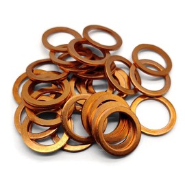 M16 Copper Sealing Ring for Flat Washer 16mm ID 22mm OD 1.5mm Thickness 30pcs