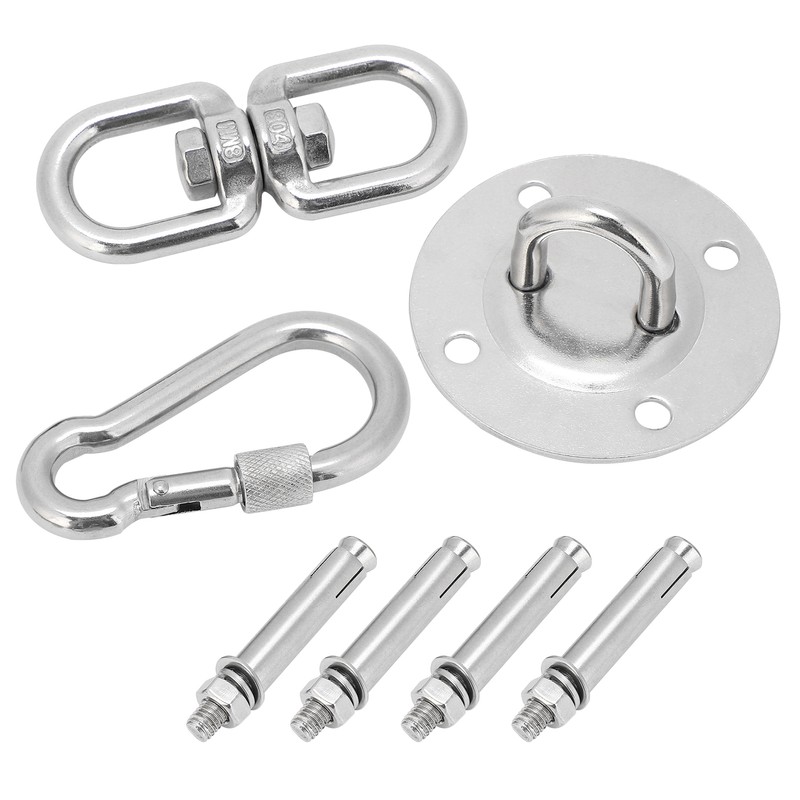 Stainless Steel Hammock/Swing Hanging Kit Ceiling Mounting Plate Snap Hook
