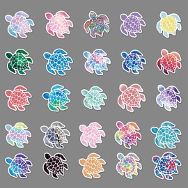 AUCEKO Pack of 50 Turtle Stickers Pack Tortoise Turtle Sticker Set Waterproof Vinyl Sticker for Laptop Children Cars Motorcycle Bicycle Skateboard Luggage Suitcase Computer Sticker Graffiti Decal
