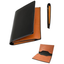 Fabrizio Business Card Holder, Men's, Women's, Business Card Case, Luxury Italian Leather, Thin, Stylish, Large Capacity, Business Card Holder, Genuine Leather, Black
