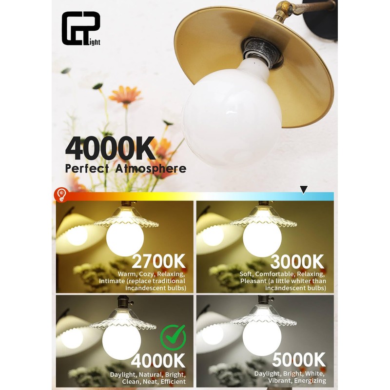 CRLight 5-inch 15W 4000K Neutral Opal G125 Large Globe LED