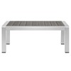 Modway Shore Aluminum Outdoor Patio Coffee Table in Silver Gray