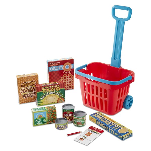 Melissa & Doug Fill & Roll Grocery Basket Play Set Ages 3+