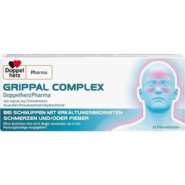 Grippal Complex Doppelherz Pharma 200 mg/30 mg Film-Coated Tablets - For Runny Nose with Cold-Related Pain and/or Fever - 20 Film-Coated Tablets