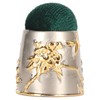 Sewing Pin Cushion Round Zinc Alloy Base Retro Style Pleuche