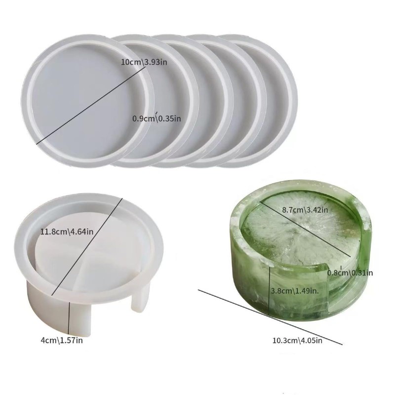 18PCS Coaster Resin Molds Silicone,Silicone Resin Coaster Molds Set with
