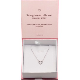 Collar de Corazón para Mujer en Plata de Ley 925 – Regalo para Esposa, Novia, Mamá, Hija, Hermana, Amiga, Cumpleaños, San Valentín, Día de las Madres, Aniversario – Incluye Empaque – Recibe Listo para Regalar