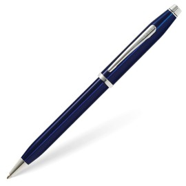 Cross Century II Blue Lacquer Ballpoint Pen with Chrome Point