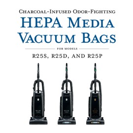 Genuine Riccar R25 Series HEPA Vacuum Cleaner Bags, Charcoal-Infused Gray, Six Bags Included, R25HC-6