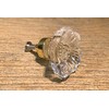 Clear Rose Cut Crystal Drawer Pull Gold Accent with Brass