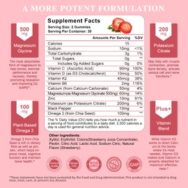 Magnesium Potassium Supplement Gummies - New Formula Calm Magnesium Glycinate Gummies & Potassium Citrate 200 mg Plus Omega 3, B6, D3, K2 & Calcium for Zzz, Leg Cramps & Muscle - 120 Count