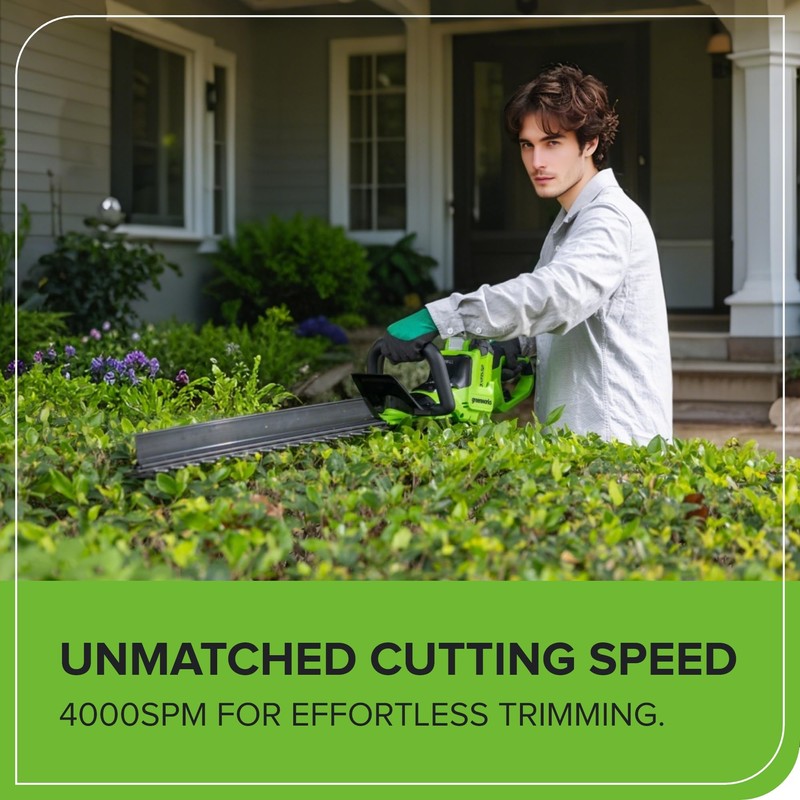 Greenworks 40V 26in Brushless Hedge Trimmer, Tool only