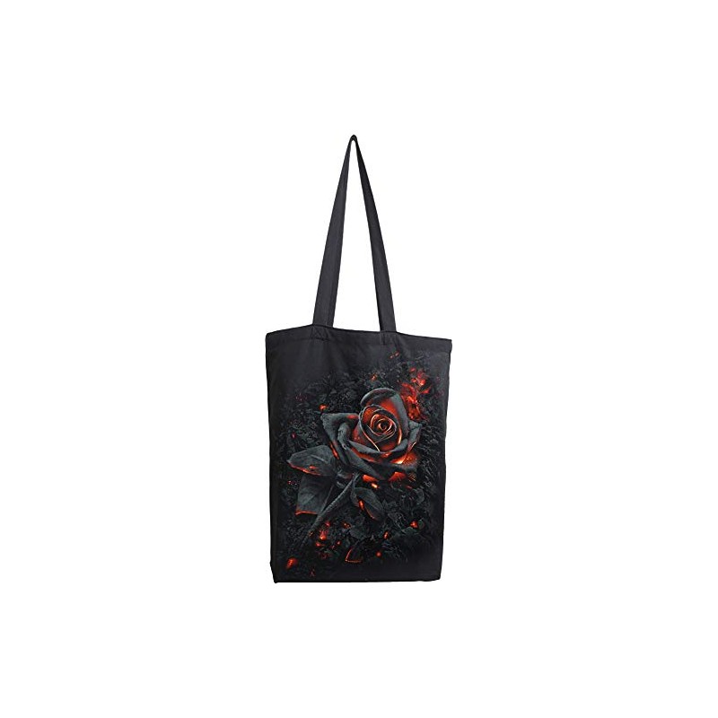 Spiral Burnt Rose Unisex Fabric Bag Black Undefined Everyday Goth,
