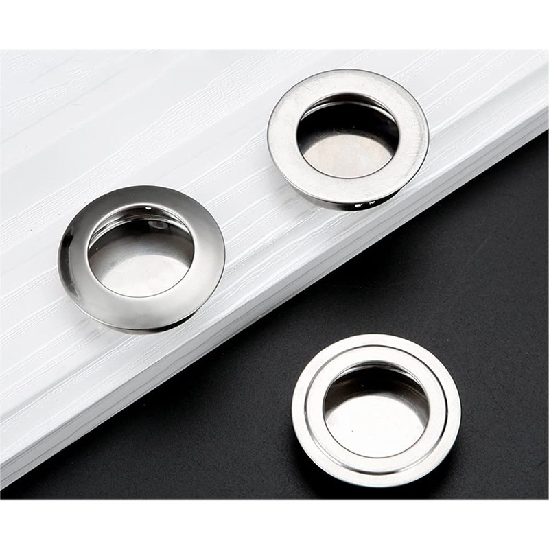 Dreneco 20 pcs Round Recessed Flush Door Pull Handle Sliding