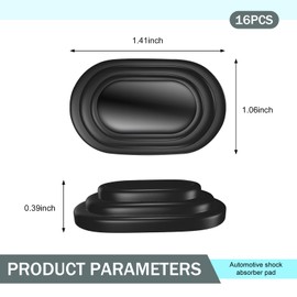 Arwrilt 16 PCS Universal Car Door Shock Absorbers, Black Silicone Rubber Pads, Self-Adhesive, Door Protectors