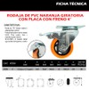 Dogotuls ZF5119 Rodaja PVC Giratoria y Freno, color Naranja, 4"