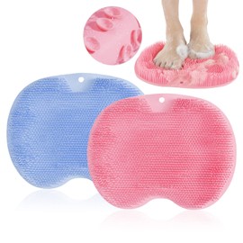 2Pcs Shower Foot Scrubber,Liwein Foot Cleaner Massager Mat Shower Foot Cleaner Shower Foot Massager for Shower Feet Back Body Shower Foot Scrubber