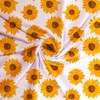 Country Sunflowers Printed Liverpool Fabric Textured Knit 4 Way Stretch