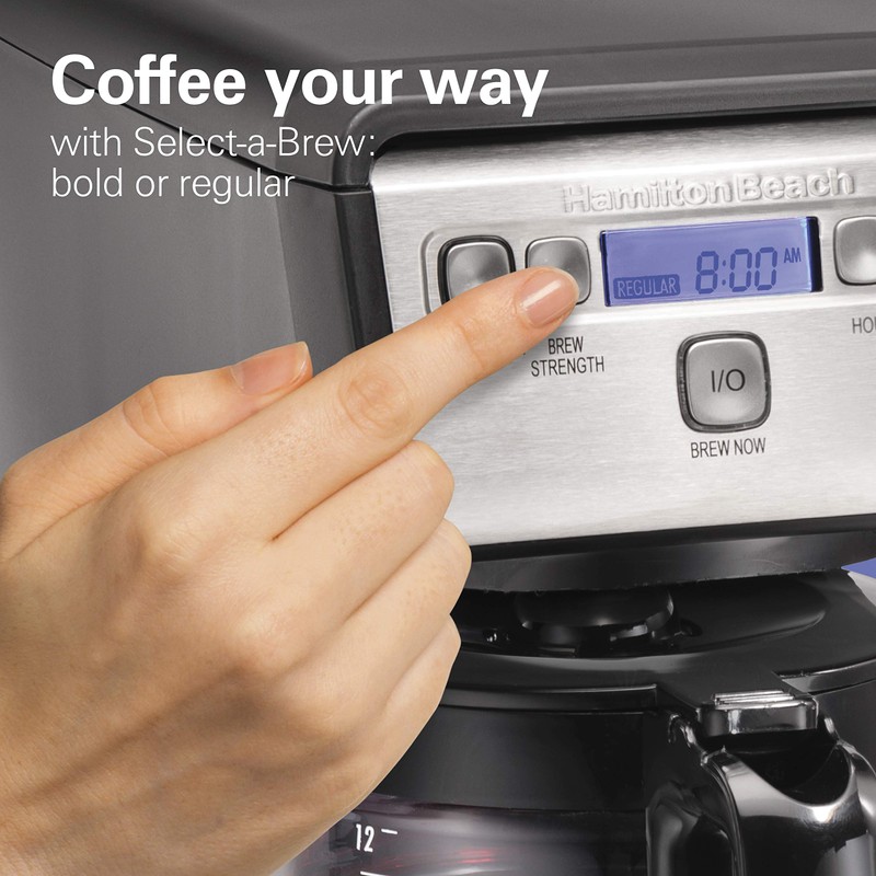 Hamiton Beach 12 Cup Compact Programmable Drip Coffee Maker with