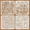JSRQT Pack of 4 Large Leaf Pattern Layering Stencils for