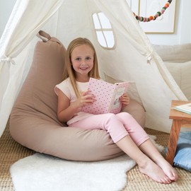 ZICOTO Stuffed Animal Storage Bean Bag Chair Cover for Kids - Easily Turn Plushie Toys into a Comfy Toddler Chair - Durable Lounge Stuffie Bag for Playroom, Living Room or Nursery Decor - Cover Only