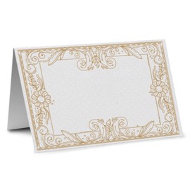 Partycards 50 Place Cards Wedding Place Cards Birthday, Flowers and Ornaments, DIN A7 Format, Name Cards, Christening Name Cards, Place Cards, Golden Wedding, Table Decoration