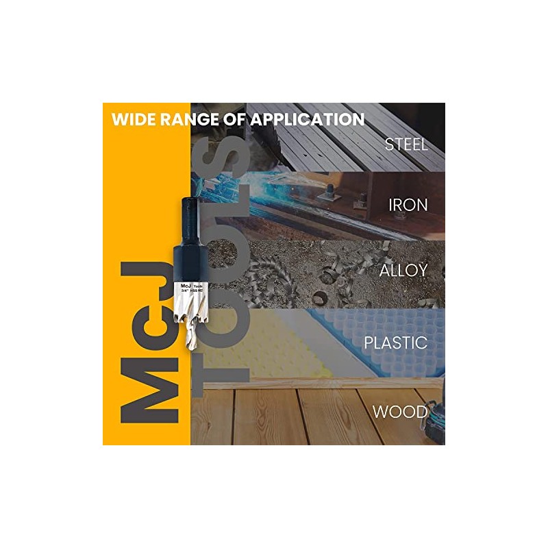 McJ Tools 1-1/2 Inch HSS M2 Drill Bit Hole Saw