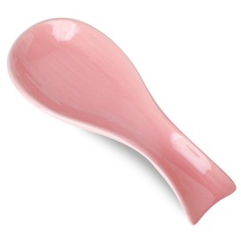 Hasense Spoon Rest for Stove Top, Large Ceramic Spoon Holder for Kitchen Counter, Cooking Utensil Rest for Spatula Ladle Spoon and Tong, Kitchen Spoon Rest for Home and Coffee Bar Accessories, Pink