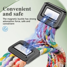 Magnetic Braided Watch Bands Compatible with Garmin Lily 2 Women Men,14mm Wristband,Replacement Nylon Sport Strap for Garmin Lily 2 Dark Olive Green