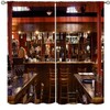 wlsgdsg Bar Curtains,Wine Bottles Pub Luxury Wine Cabinet Rustic Cloth