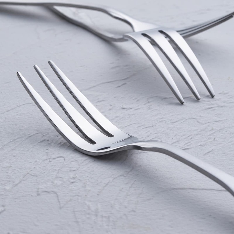 FULLYWARE 3-Tine Fork, Stainless Steel 7.6” Dinner Silverware Fork, Metal