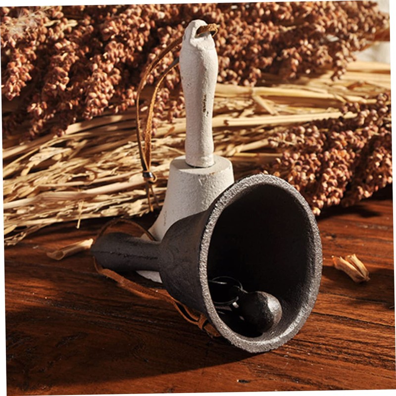 GRIRIW Iron Bell Hand Bells for Pet Training Rustic Decor