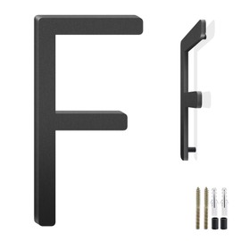 3 Inch Floating Aluminum House Address Numbers Letters, Modern Metal House Numbers for Outside, Black Metal Door Address Letter and Number for Home Garden Office Apartment (F)