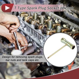 HEROFFIX 1 Pcs T Type Spark Plug Socket Wrench Durable Spanner Socket Remover 10.8x7.3cm High Carbon Steel Hexagon 17mm 19mm for Car Motorcycle Lawn Mower