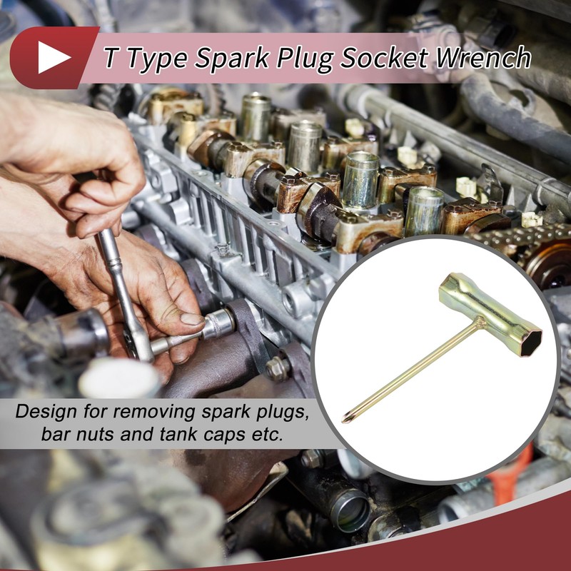 HEROFFIX 1 Pcs T Type Spark Plug Socket Wrench Durable