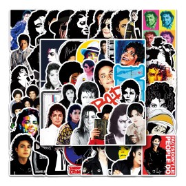 Michael Jackson Rey Pop 50 Calcomanias Stickers Contra Agua