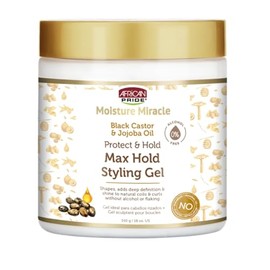 African Pride Moisture Miracle Max Hold Gel Para Estilizar Con Aceite De Ricino Negro Y Aceite De Jojoba - 18 Fl Oz (Paquete De 2) B0B9Chtym2