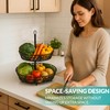 SDZOREN Metal 2-Tier Floor Fruit Basket – Easy to Assemble,
