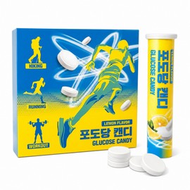 GLUCOSE Sports Energy Glucose Candy Lemon Flavor, 2 Pieces, 20 Tablets / GLUCOSE 스포츠 에너지 포도당 캔디 레몬맛, 2개, 20정