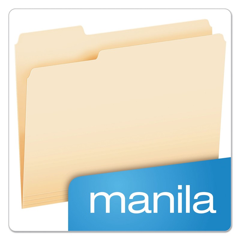 Pendaflex File Folders, Letter Size, Manila, 1/3 Cut, Left Position,