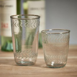 Zodax Tuscan Handmade Etched Glass - Sets of 4 (Highball)
