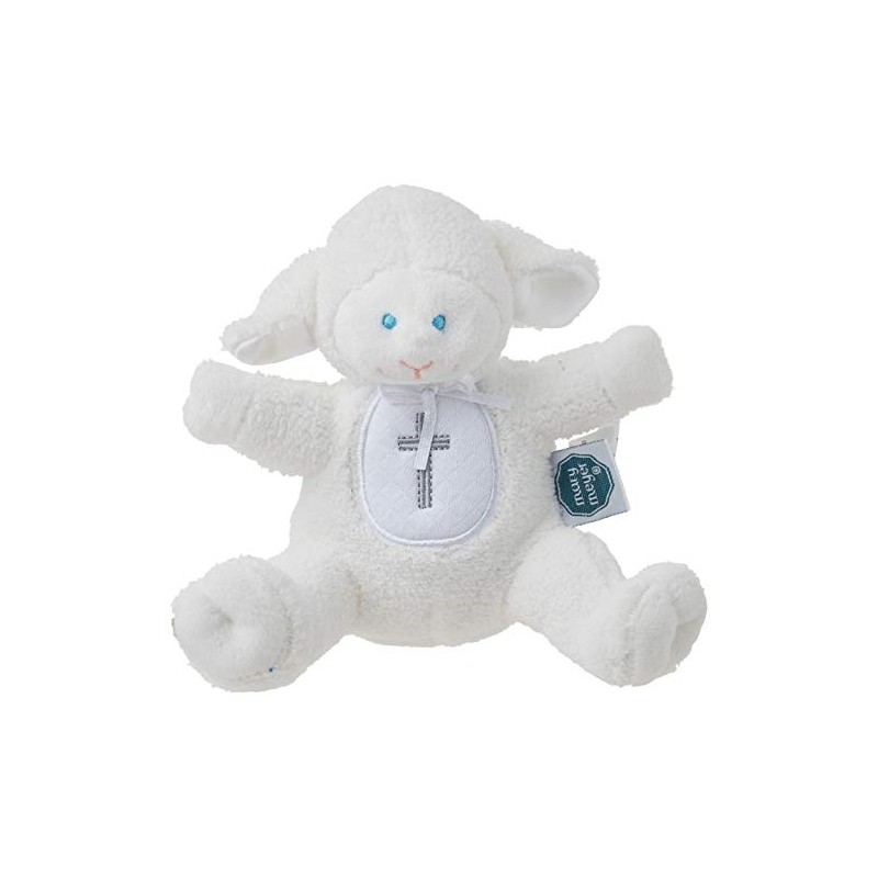 Mary Meyer Baby Rattle Soft Toy, 5-Inches, Christening Lamb,White