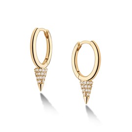 VACRONA Gold Spike Earrings Huggie Earrings for Women 14k Gold Plated Small Huggie Hoop Earrings Simple Lightweight Hoops Gift for Women