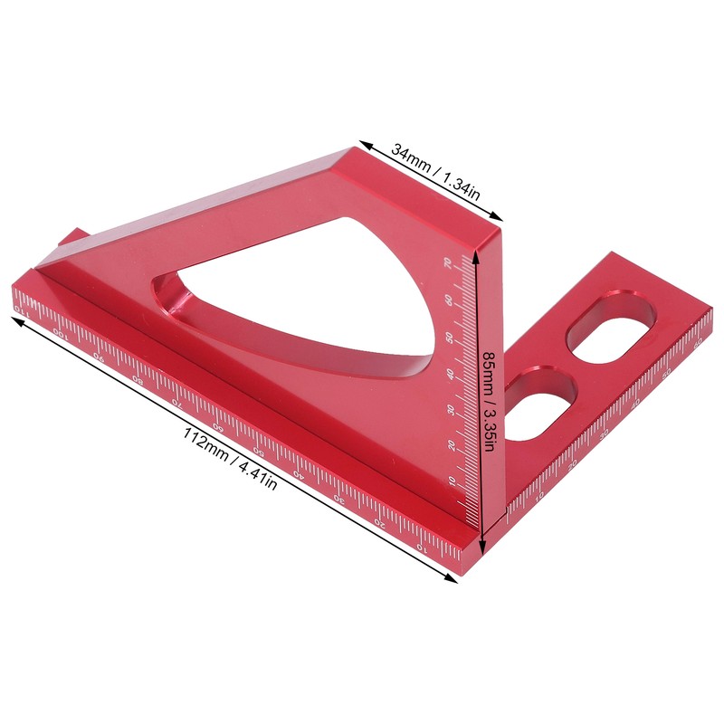 Layout Miter Gauge Aluminium Alloy 45 90 Degree Measuring Scribing