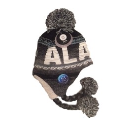 Robin Ruth Alaska Helmet Hat W/Tassle Quality Grey Charcoal